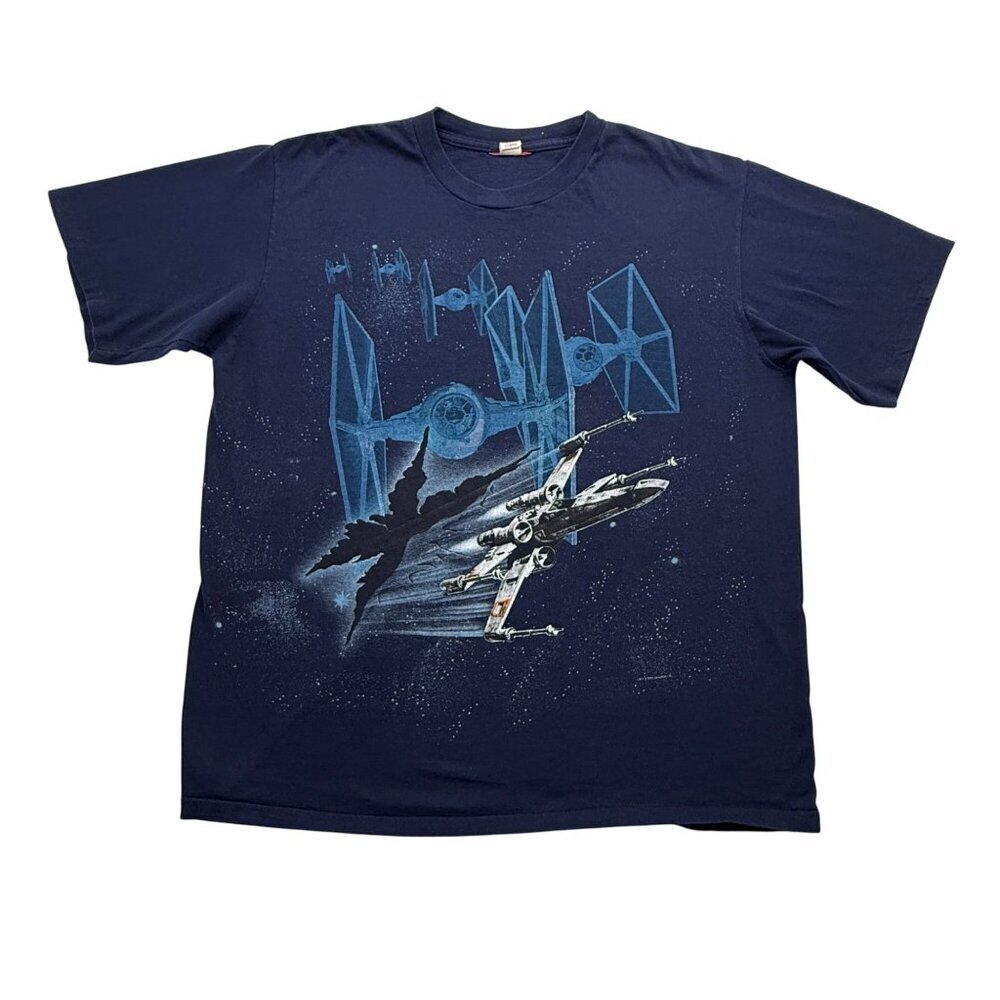 VTG 1995 Stars Wars T-Shirt X-Wing TIE Fighters Short Sleeve Made in USA Size L?